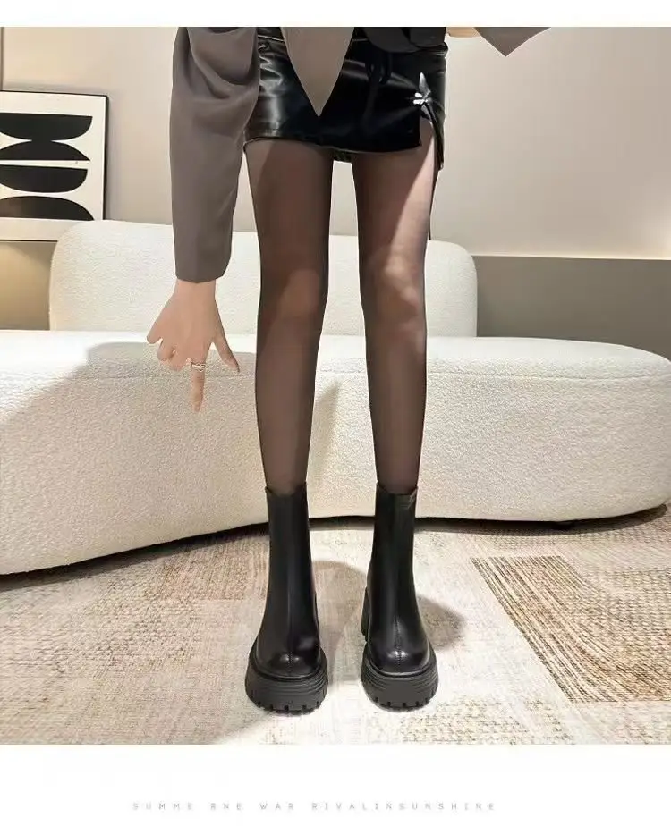 Women Black Retro Slim Boots Winter Autumn — feature 12