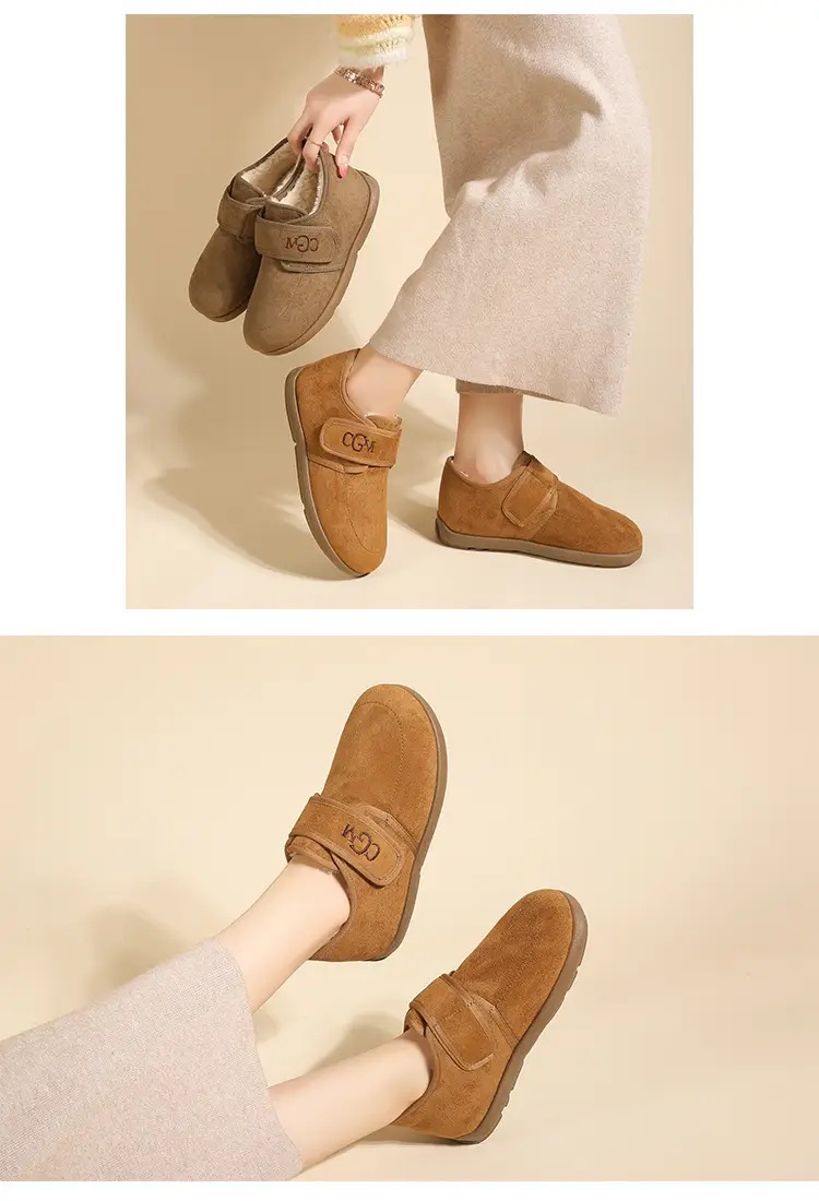 Women's Cotton Shoes, Winter Fleece-Lined, Ultra-High Heel, Flat Snow Boots, Flat Round-Toe Casual Shoes, Cross-Border, Cold-Proof and Warm — feature 14