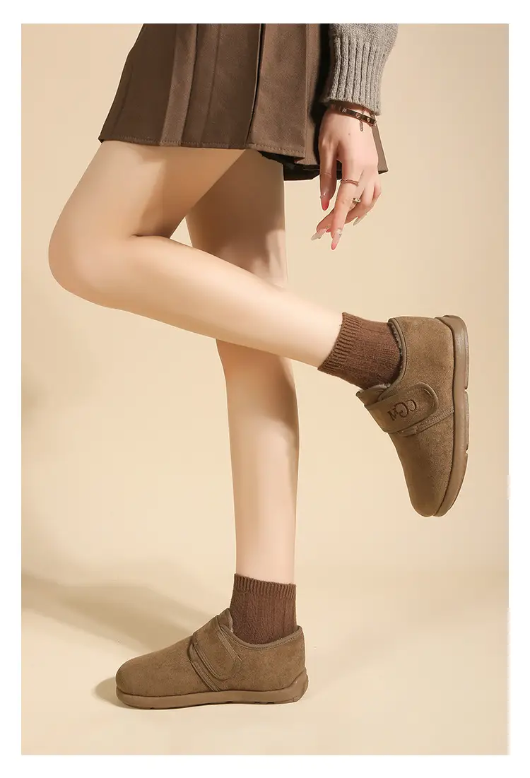 Women's Cotton Shoes, Winter Fleece-Lined, Ultra-High Heel, Flat Snow Boots, Flat Round-Toe Casual Shoes, Cross-Border, Cold-Proof and Warm — feature 17