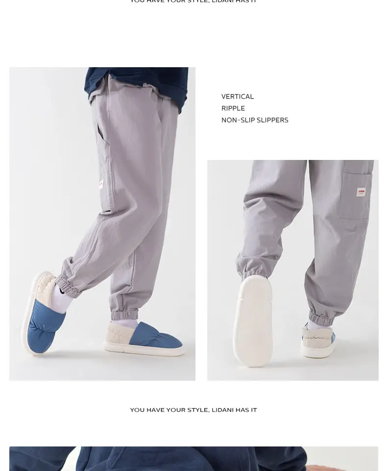 Stepping on Poop Feeling Fluffy Slippers, Cotton Slippers for Men, Winter Home Warm Waterproof Closed-Back Men's Cotton Shoes, Women's Winter — feature 22