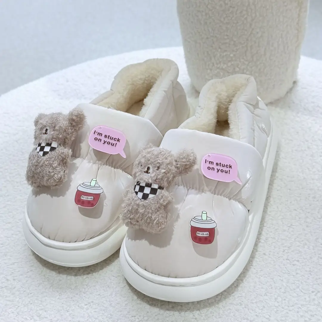 Stepping on Poop Feeling Fluffy Slippers, Cotton Slippers for Men, Winter Home Warm Waterproof Closed-Back Men's Cotton Shoes, Women's Winter - Image 8