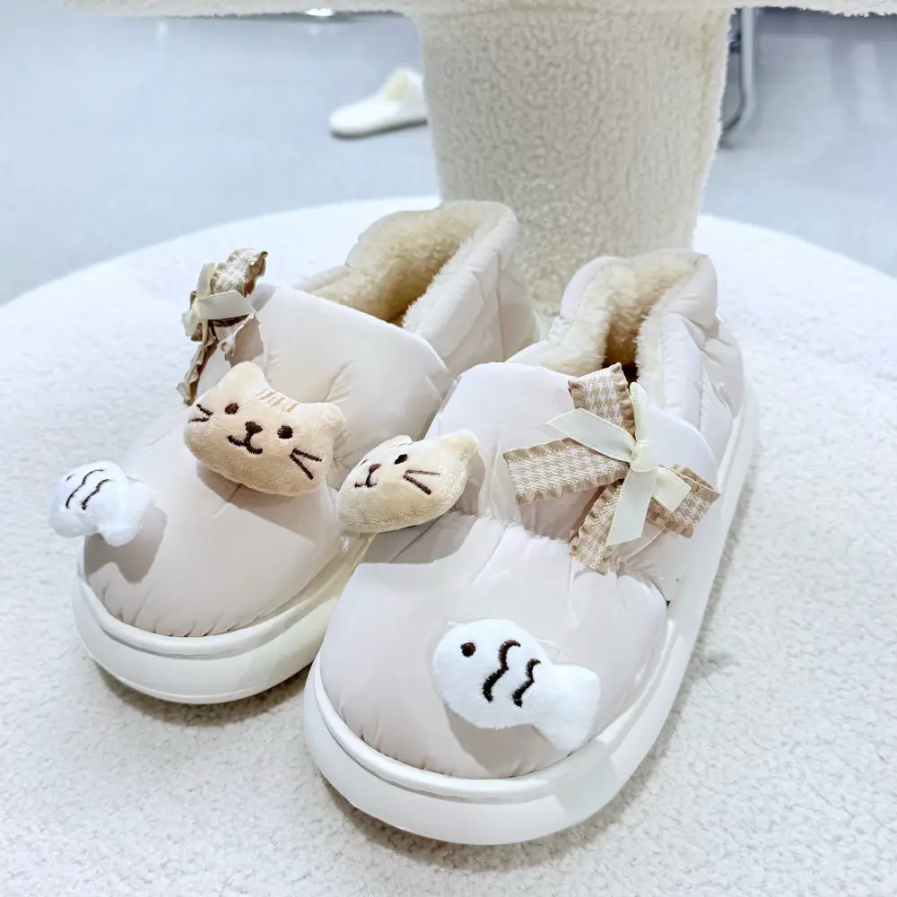 Stepping on Poop Feeling Fluffy Slippers, Cotton Slippers for Men, Winter Home Warm Waterproof Closed-Back Men's Cotton Shoes, Women's Winter - Image 10