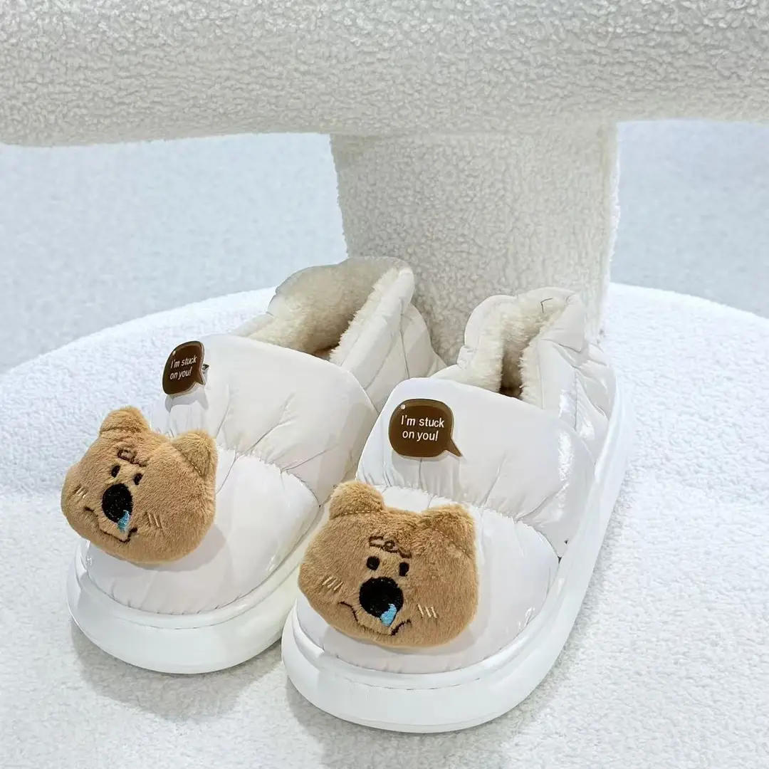 Stepping on Poop Feeling Fluffy Slippers, Cotton Slippers for Men, Winter Home Warm Waterproof Closed-Back Men's Cotton Shoes, Women's Winter - Image 5