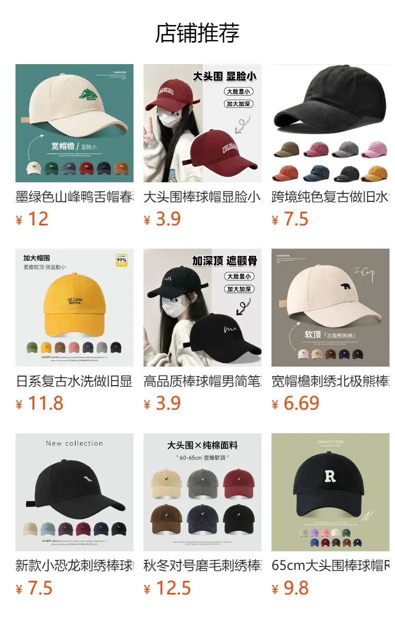 Korean Style Embroidered Baseball Cap Large Face Cover — feature 1