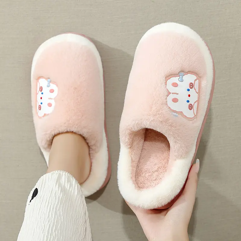 Thick-Soled Household Cotton Slippers for Women, Winter Plush Warm Non-Slip Indoor Home Furry Slippers for Men, Winter Wholesale - Image 7