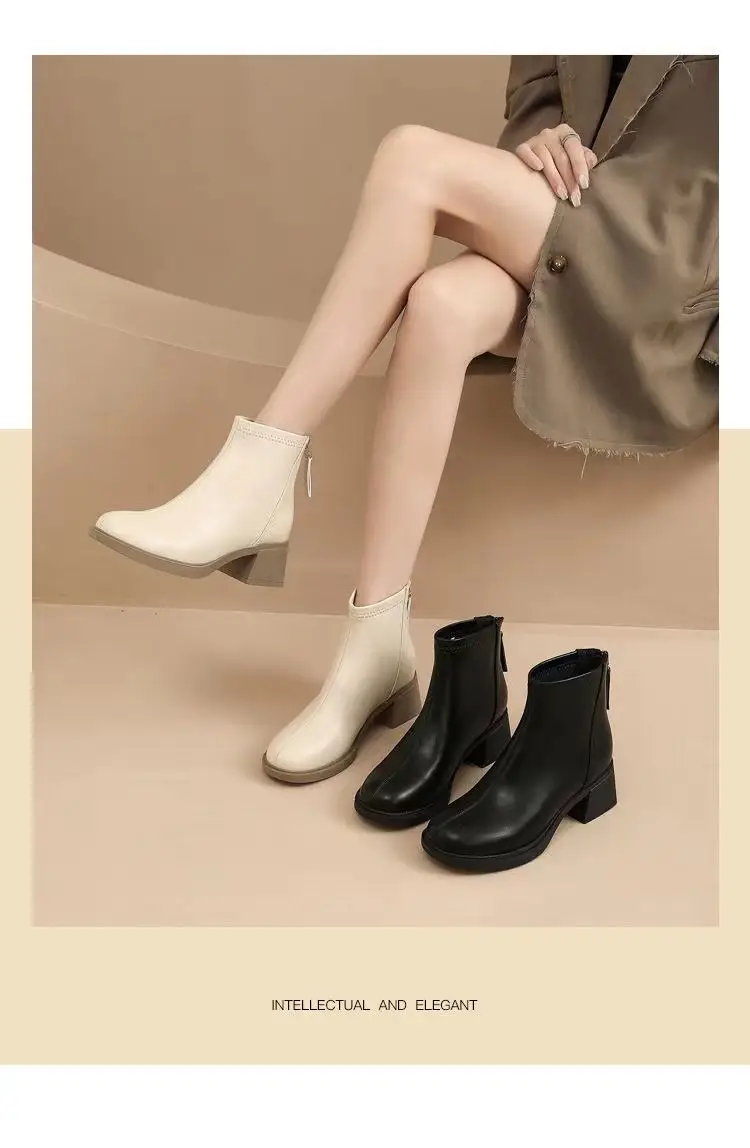 Women Black Fleece Heel Boots Medium 2025 — feature 19