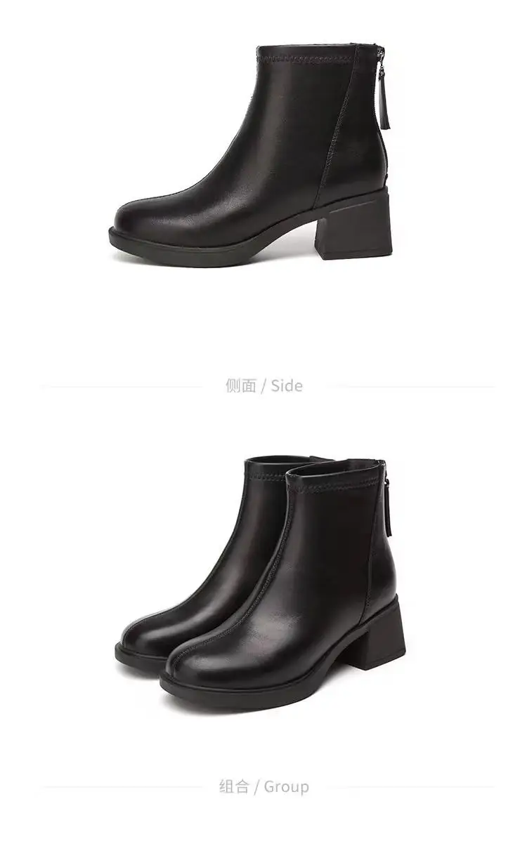 Women Black Fleece Heel Boots Medium 2025 — feature 22