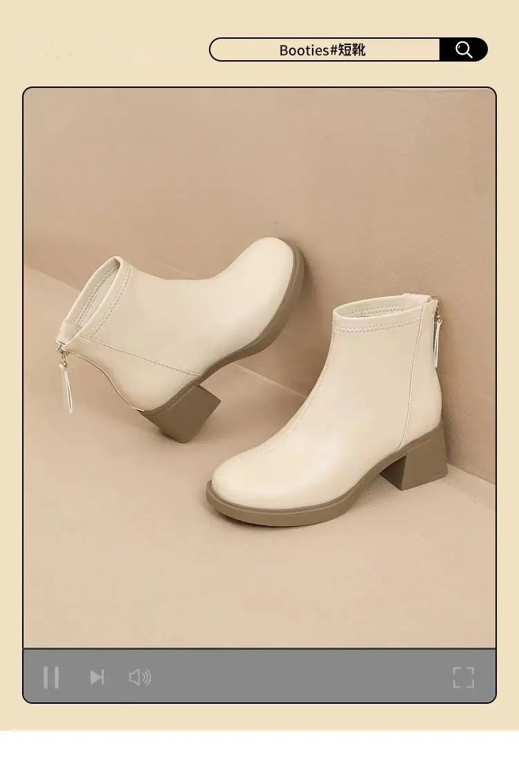 Women Black Fleece Heel Boots Medium 2025 — feature 7