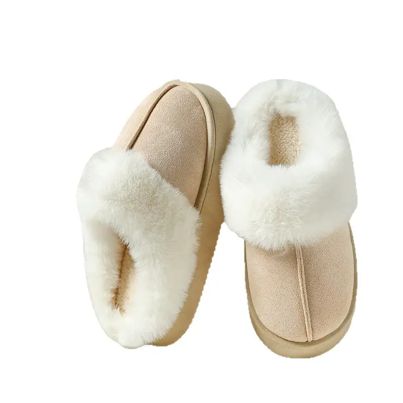 Warm Cotton Slippers for Women in Winter, Thickeneded Velvet for Indoor and Home Use, Non-Slip, Poop-Feeling Outer Wear, Couple Cotton Shoes for Men - Image 8