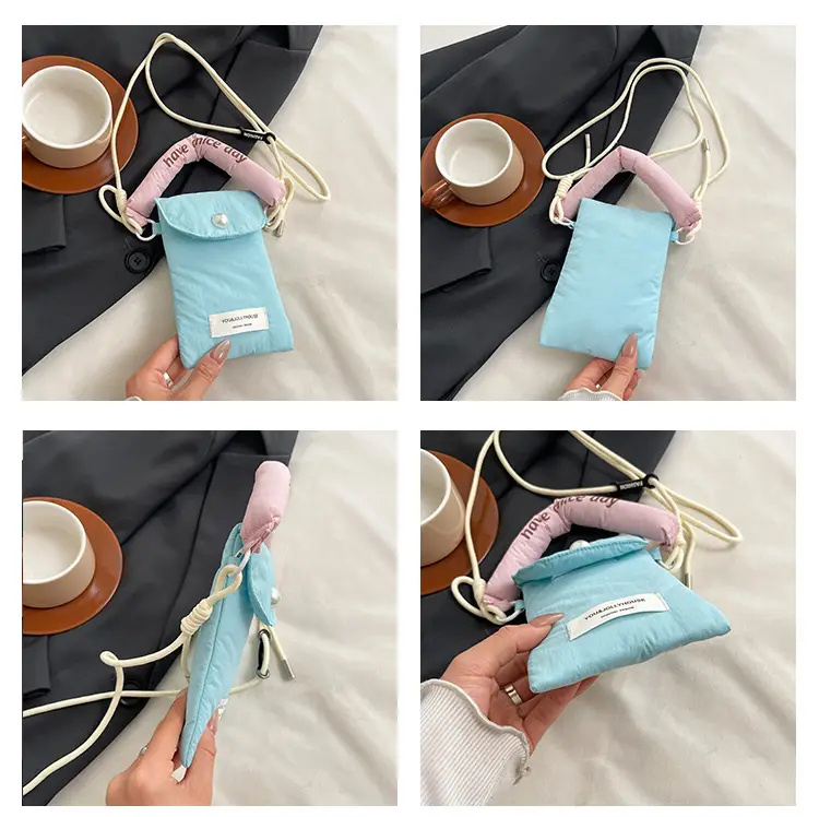 Winter Cotton Crossbody Bag for Women Pink Blue — feature 10