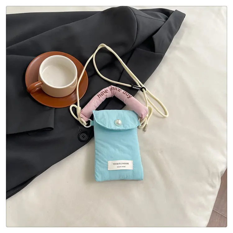 Winter Cotton Crossbody Bag for Women Pink Blue — feature 15