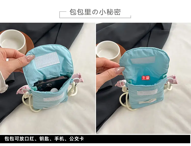 Winter Cotton Crossbody Bag for Women Pink Blue — feature 2