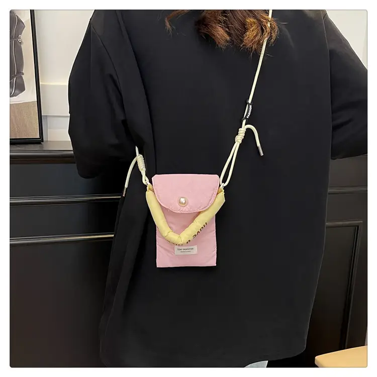 Winter Cotton Crossbody Bag for Women Pink Blue — feature 21