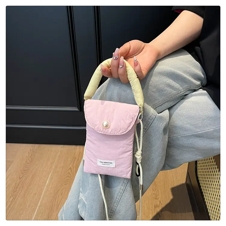 Winter Cotton Crossbody Bag for Women Pink Blue — feature 23
