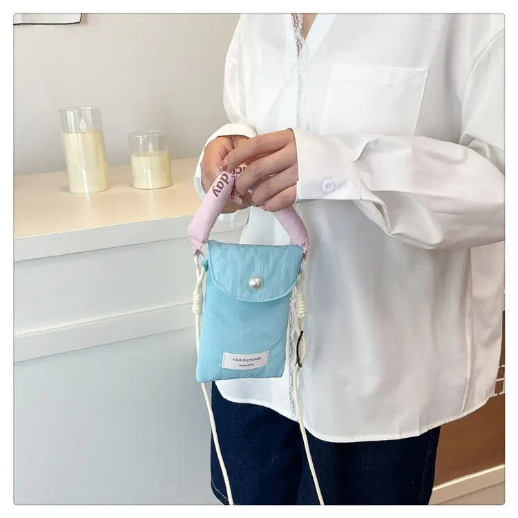 Winter Cotton Crossbody Bag for Women Pink Blue — feature 24