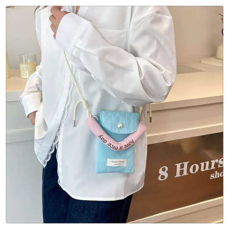 Winter Cotton Crossbody Bag for Women Pink Blue — feature 25
