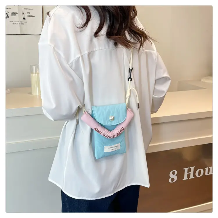 Winter Cotton Crossbody Bag for Women Pink Blue — feature 26