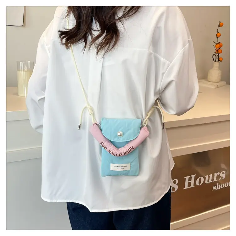 Winter Cotton Crossbody Bag for Women Pink Blue — feature 27