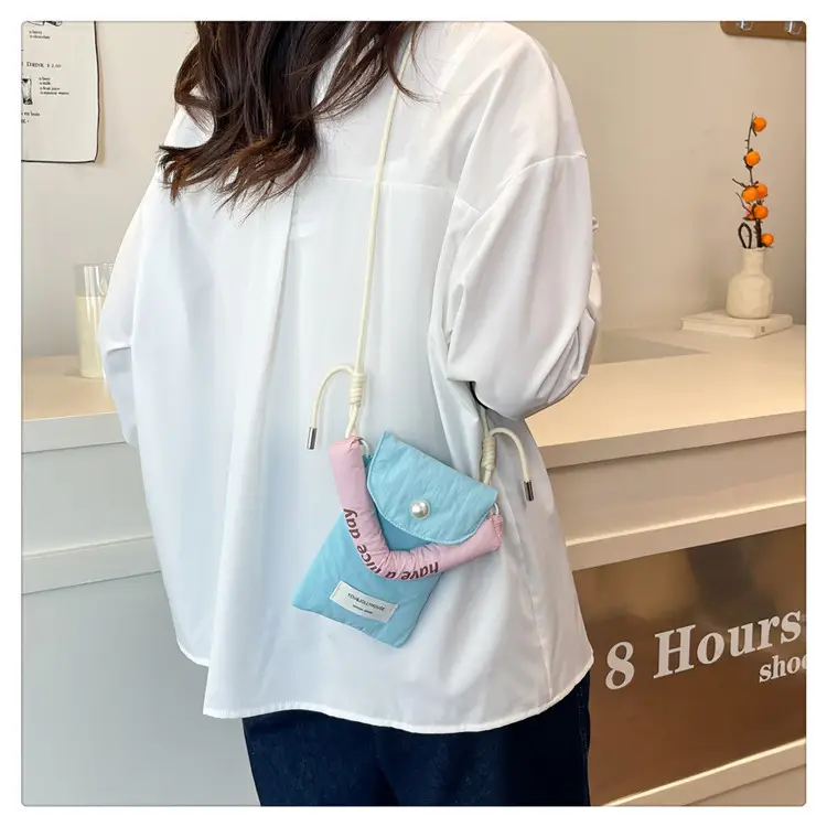 Winter Cotton Crossbody Bag for Women Pink Blue — feature 28