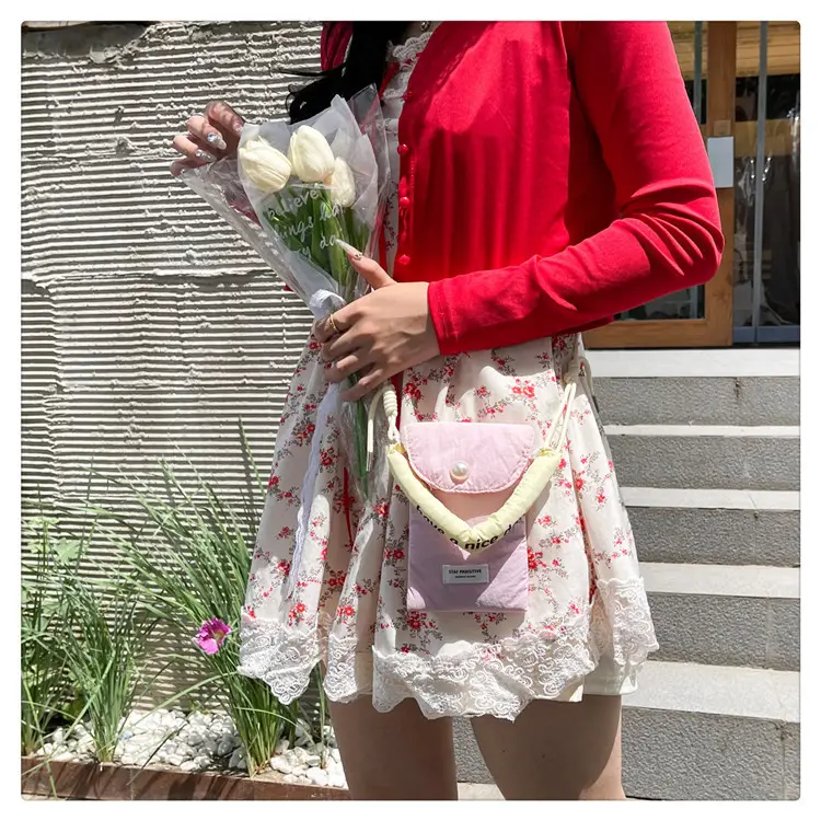 Winter Cotton Crossbody Bag for Women Pink Blue — feature 31
