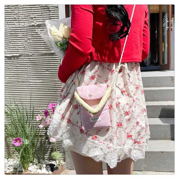 Winter Cotton Crossbody Bag for Women Pink Blue — feature 32