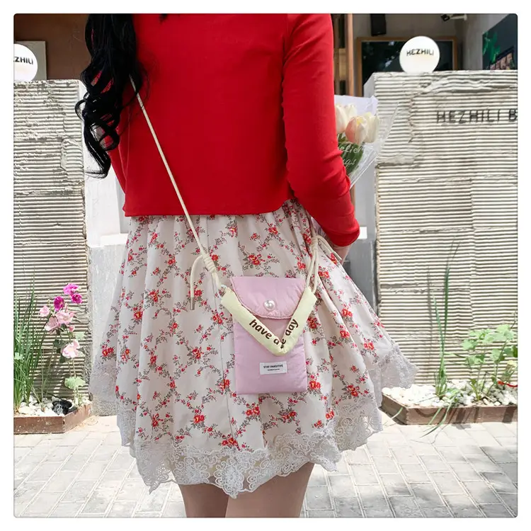 Winter Cotton Crossbody Bag for Women Pink Blue — feature 33