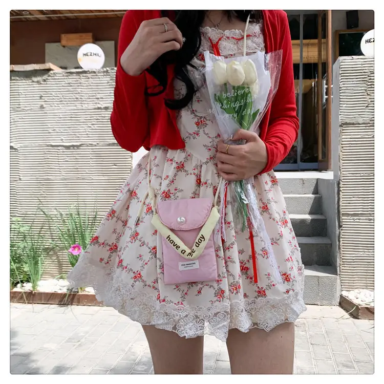Winter Cotton Crossbody Bag for Women Pink Blue — feature 34