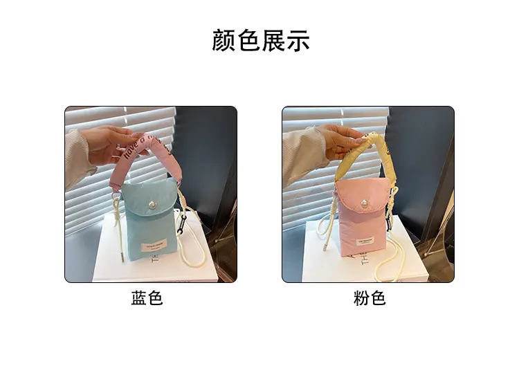Winter Cotton Crossbody Bag for Women Pink Blue — feature 4