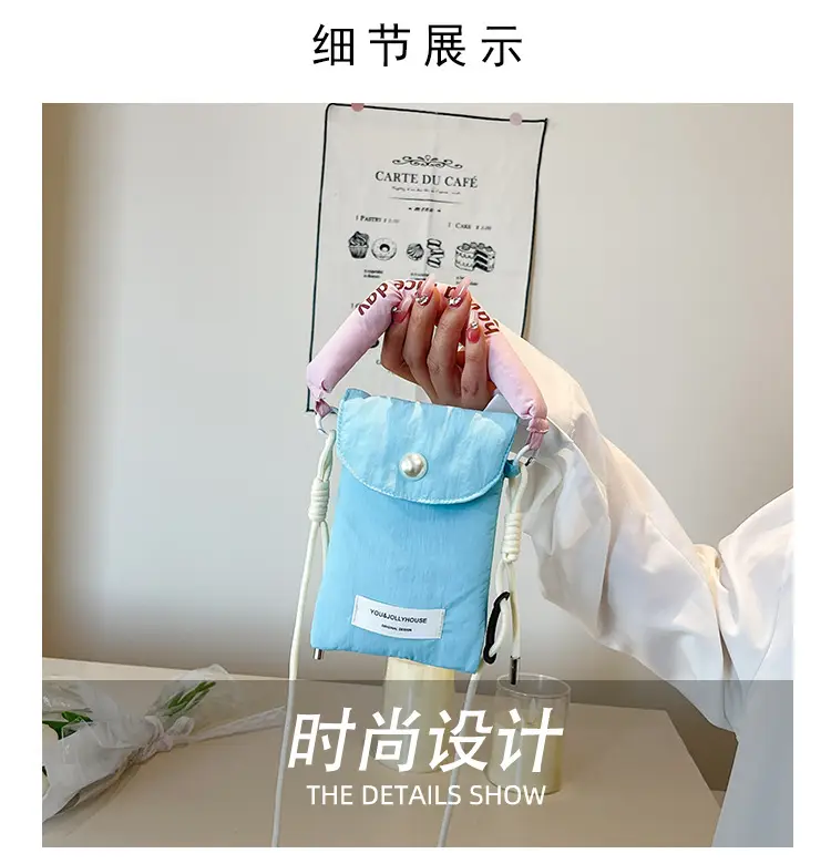 Winter Cotton Crossbody Bag for Women Pink Blue — feature 5