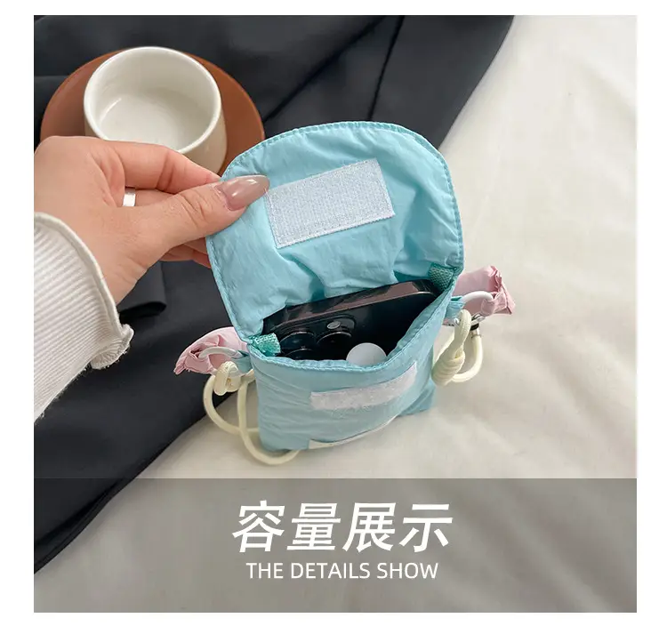 Winter Cotton Crossbody Bag for Women Pink Blue — feature 8