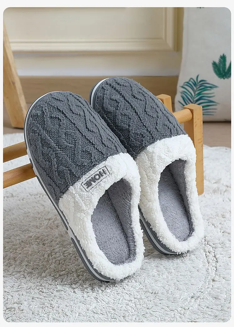 Cotton Slippers for Men and Women in Autumn and Winter 2025 New Indoor Home Anti-Slip and Deodorant Plush Fleece-Lined Thick-Soled Cotton Slippers — feature 11