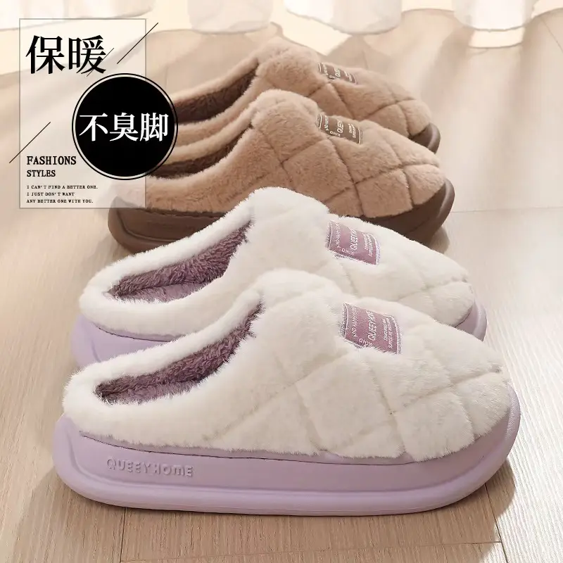 Cotton Slippers for Women, Warm Autumn and Winter 2025 New Couple Home Non-Slip Thick-Soled Cotton Slippers for Men - Image 6