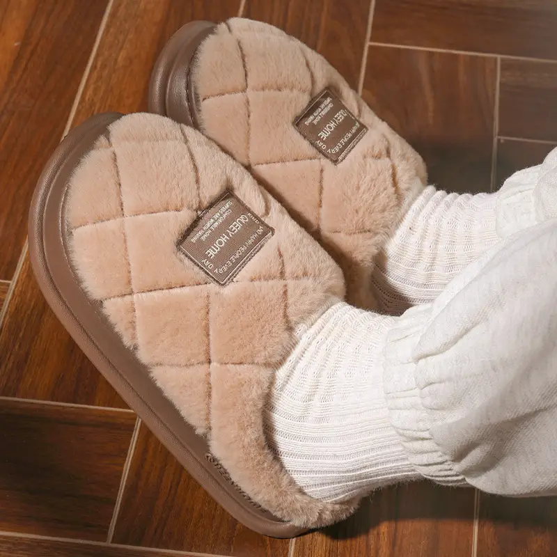 Cotton Slippers for Women, Warm Autumn and Winter 2025 New Couple Home Non-Slip Thick-Soled Cotton Slippers for Men - Image 9