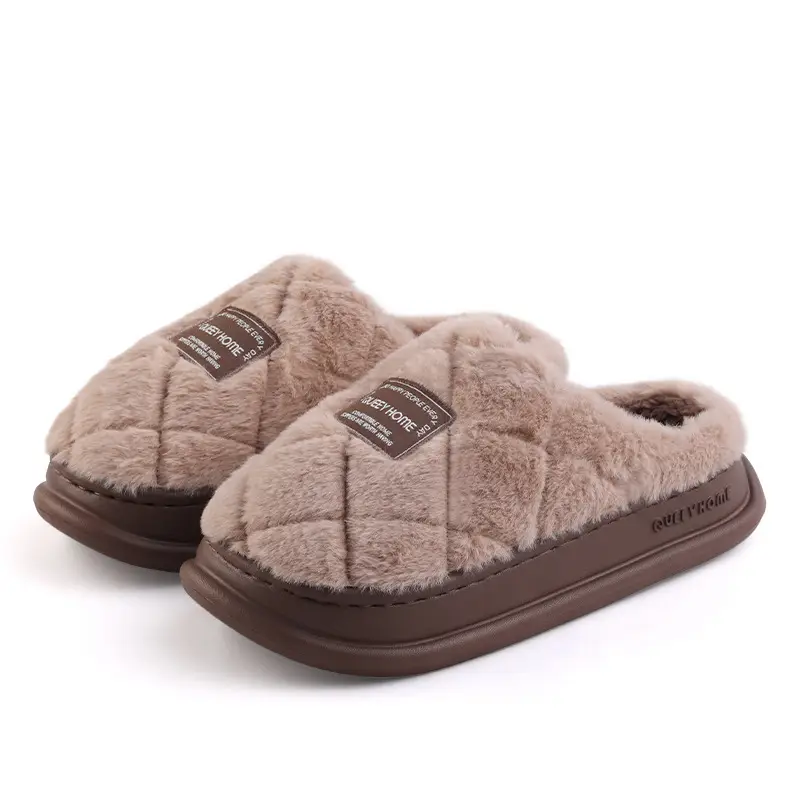 Cotton Slippers for Women, Warm Autumn and Winter 2025 New Couple Home Non-Slip Thick-Soled Cotton Slippers for Men - Image 10