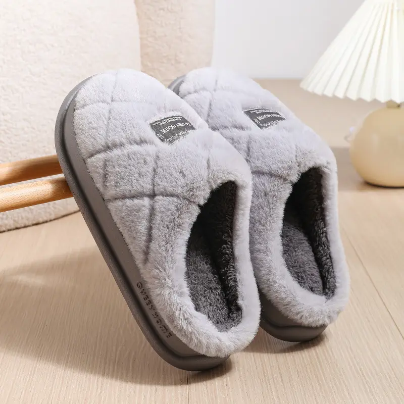 Cotton Slippers for Women, Warm Autumn and Winter 2025 New Couple Home Non-Slip Thick-Soled Cotton Slippers for Men - Image 3