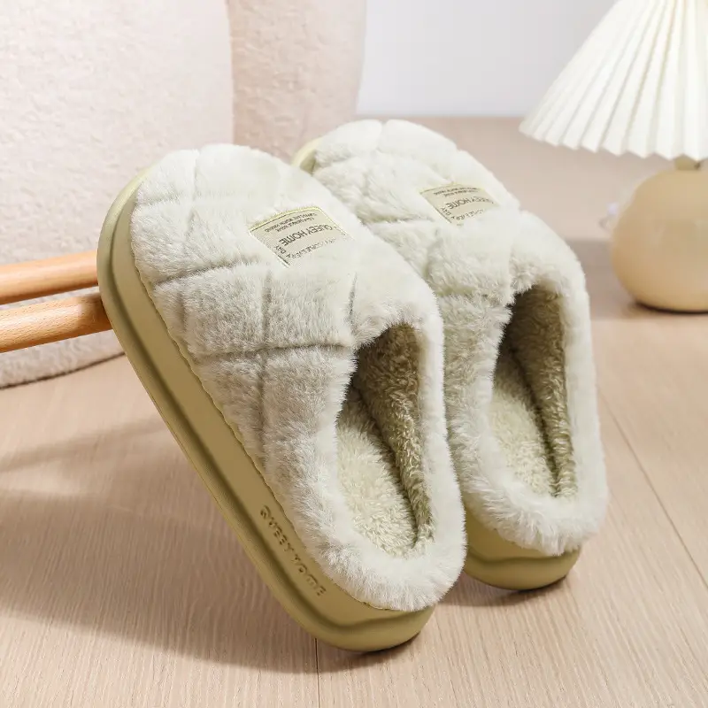 Cotton Slippers for Women, Warm Autumn and Winter 2025 New Couple Home Non-Slip Thick-Soled Cotton Slippers for Men - Image 4