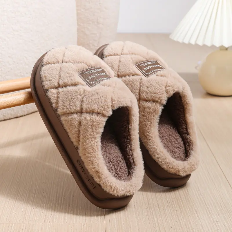 Cotton Slippers for Women, Warm Autumn and Winter 2025 New Couple Home Non-Slip Thick-Soled Cotton Slippers for Men - Image 5