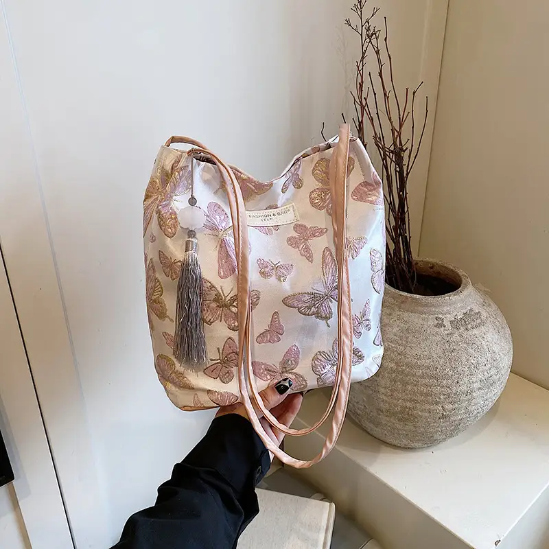 Chinese Embroidered Butterfly Shoulder Bag for Women - Image 4