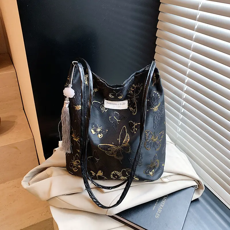 Chinese Embroidered Butterfly Shoulder Bag for Women - Image 5