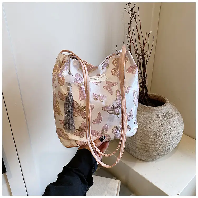 Chinese Embroidered Butterfly Shoulder Bag for Women - Image 3