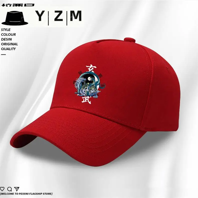 White Baseball Cap with Blue Dragon Embroidery — feature 13