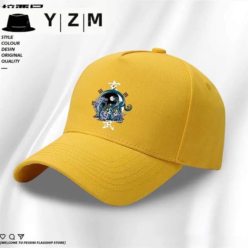 White Baseball Cap with Blue Dragon Embroidery — feature 17