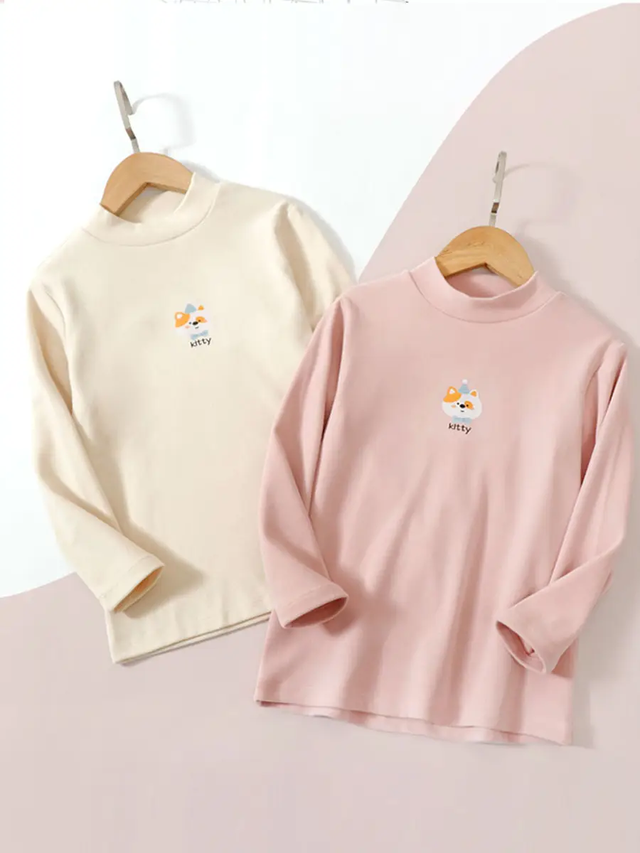 Autumn Long Sleeve T-Shirt for Boys Girls Light Blue