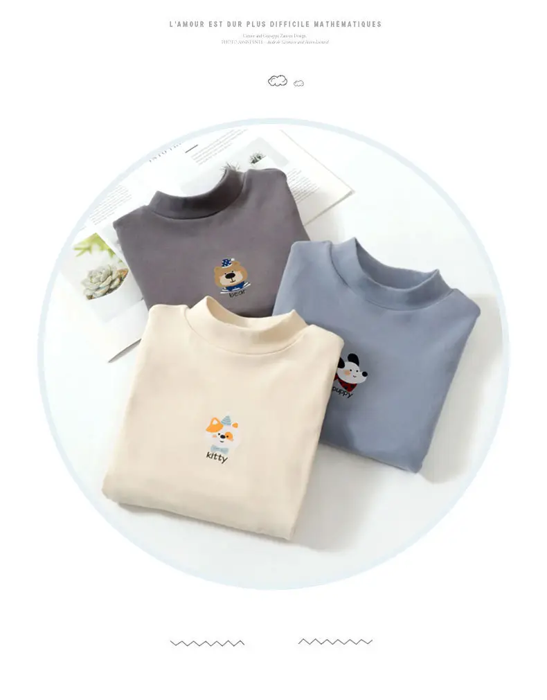 Autumn Long Sleeve T-Shirt for Boys Girls Light Blue — feature 17
