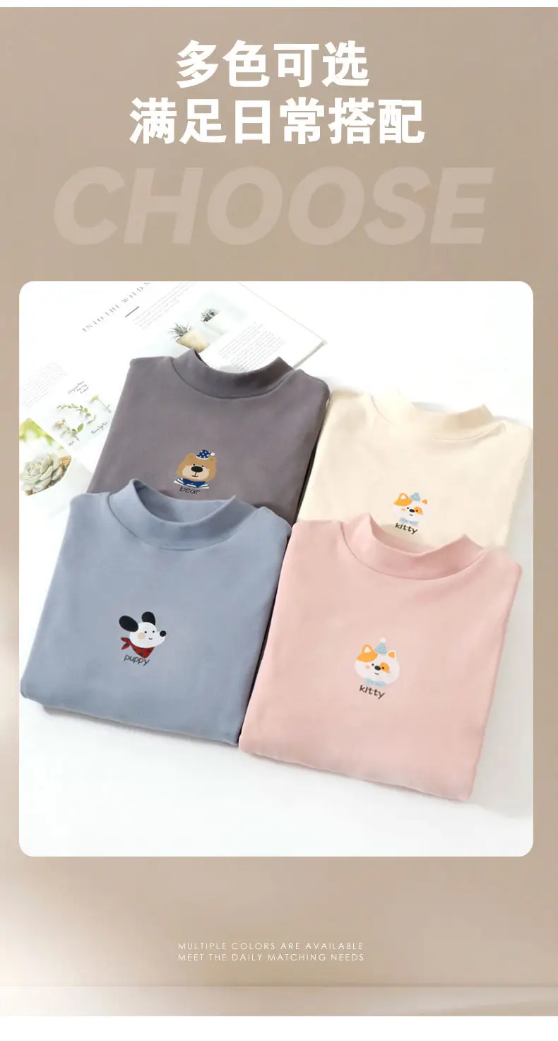 Autumn Long Sleeve T-Shirt for Boys Girls Light Blue — feature 8