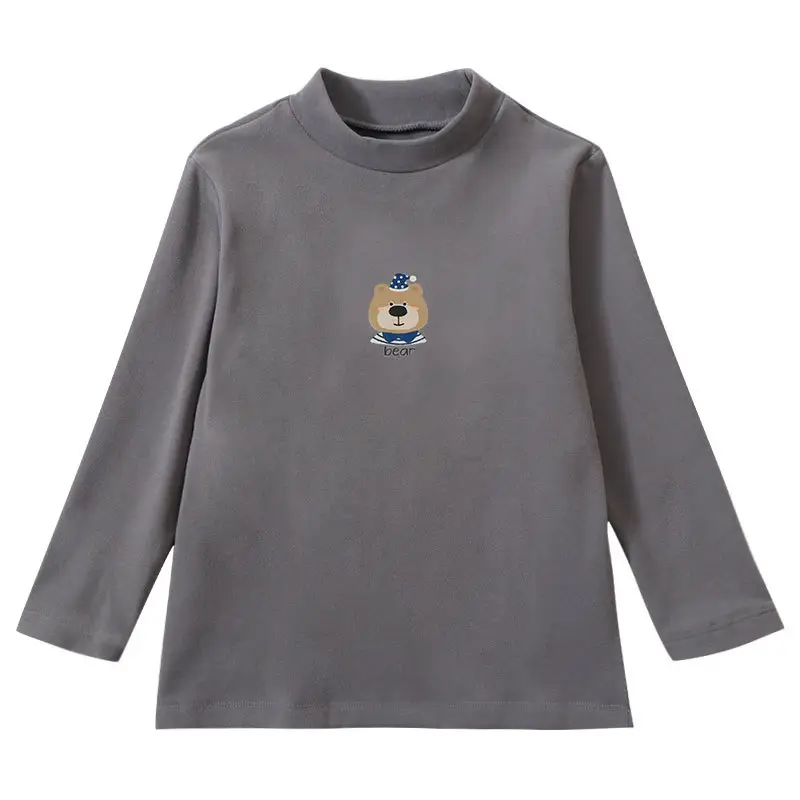 Autumn Long Sleeve T-Shirt for Boys Girls Light Blue