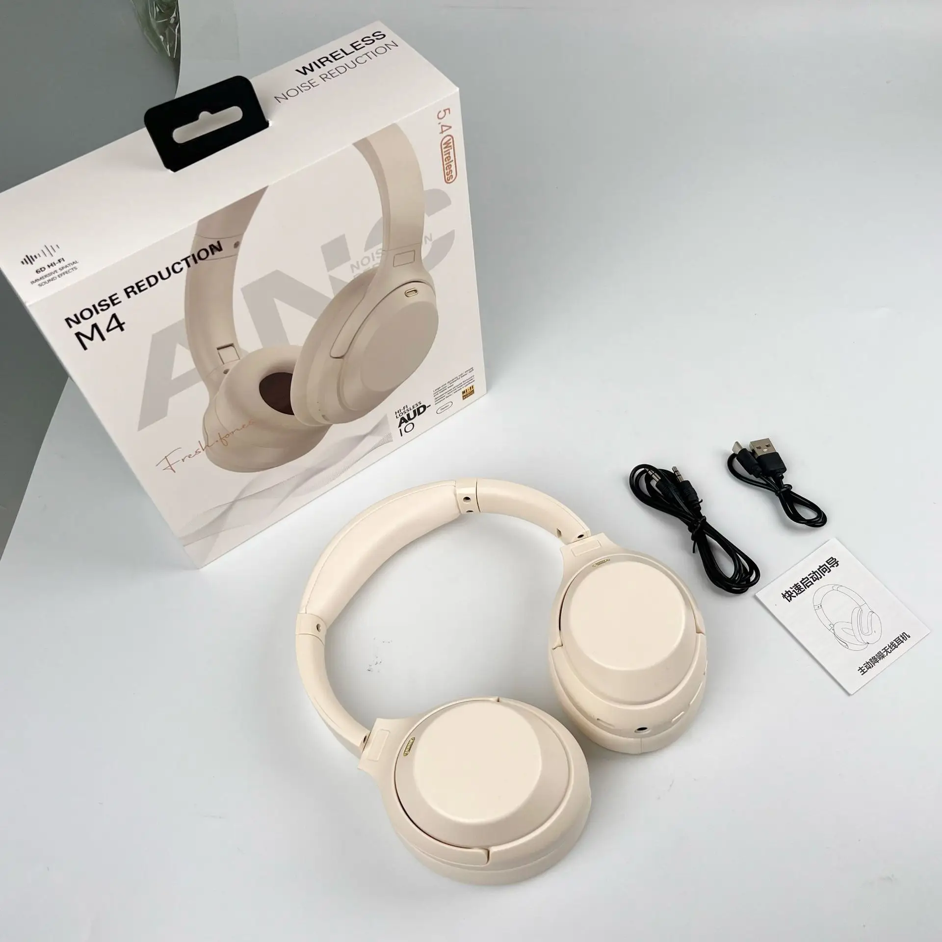 Blue Bluetooth Headphones M4 ANC Wireless Gaming