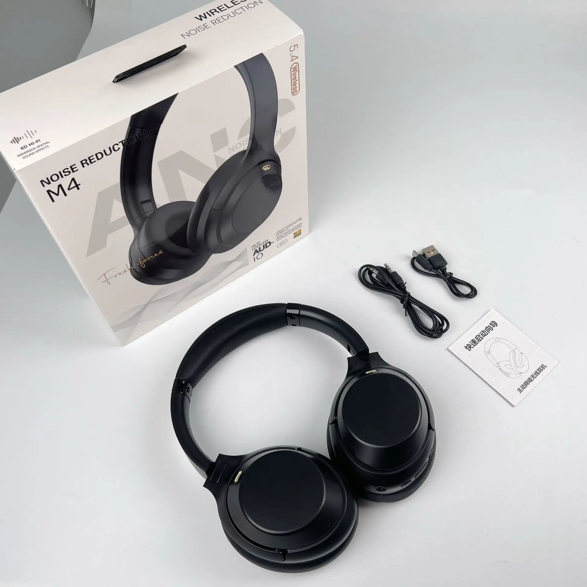 Blue Bluetooth Headphones M4 ANC Wireless Gaming - Image 2
