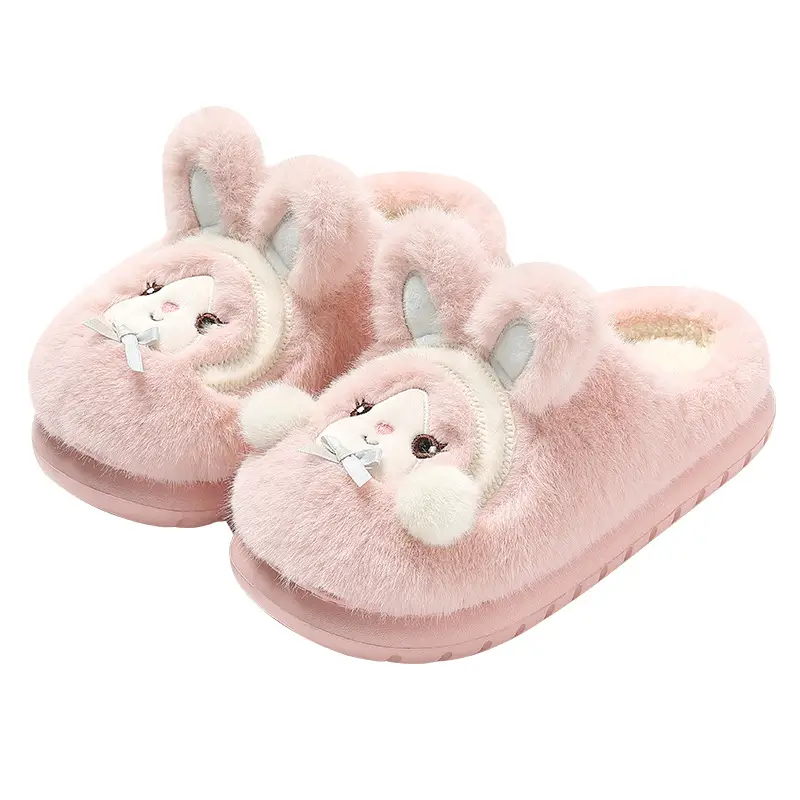 Women's Cartoon Furry Winter Slippers Thick Soft