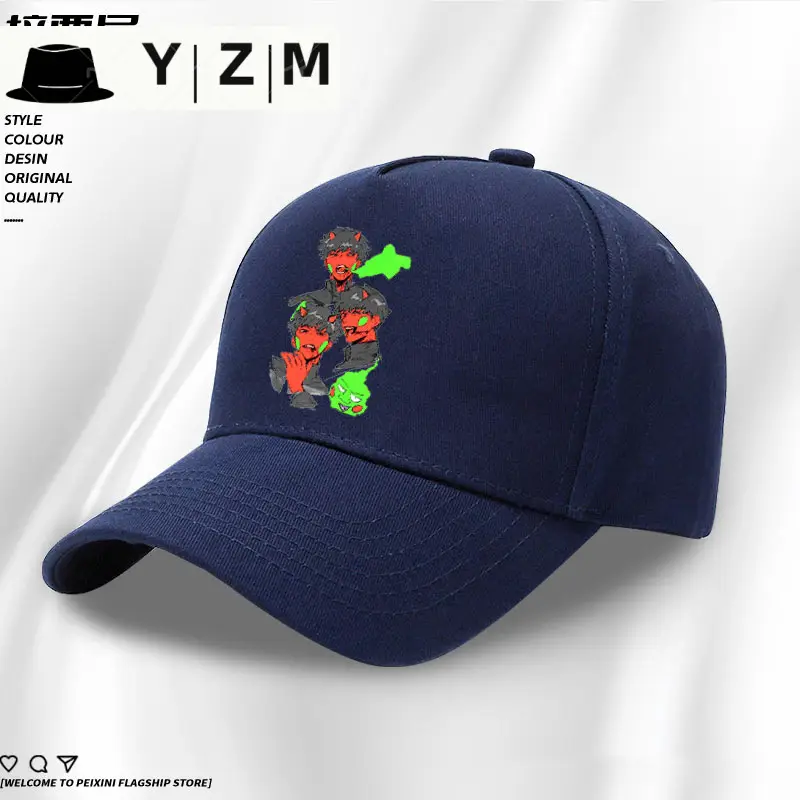 Blue Cartoon Cap with Duck Embroidery
